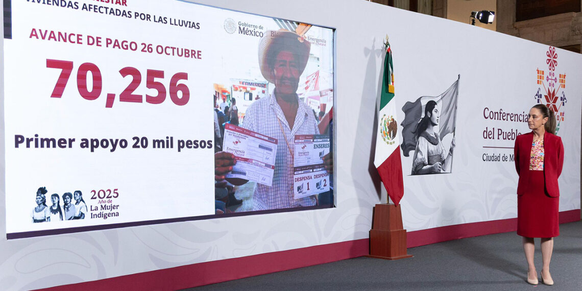Gobierno de México ha otorgado mas de 70 mil apoyos a personas afectadas por las lluvias